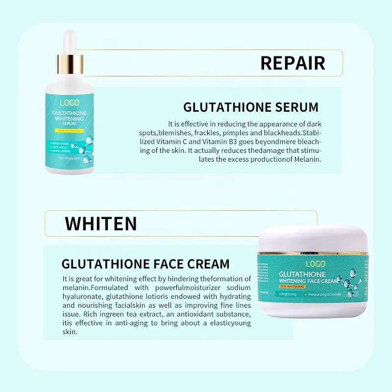Beauty Cosmetics Skin Care Whitening and Improving Aging Skin Fine Lines Glutathione Skin Care Set