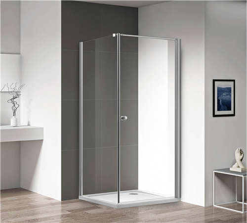 Brass Golden Frame Brass Pivot Door Four Fixed Two Open Rectangle Shape Shower Enclosure