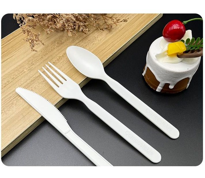 Factory Supply High Quantity Compostable Cpla Tableware Bio Cutlery Knives Forks Spoons