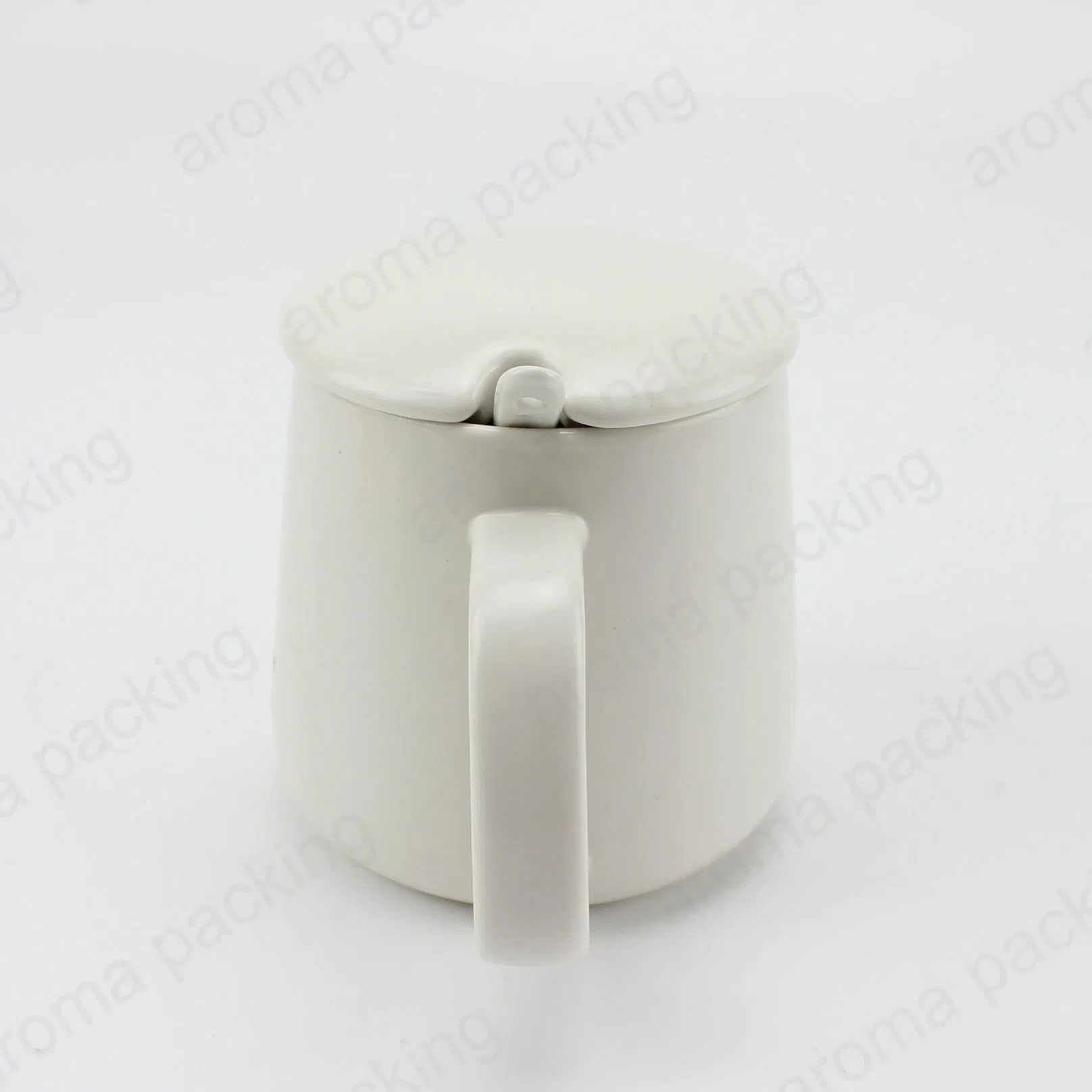 Белая керамическая кружка с ложкой, 10 унций