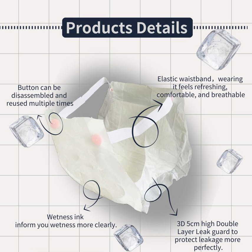 Disposable Incontinence Products Elastic Band Adult Diaper for Summer