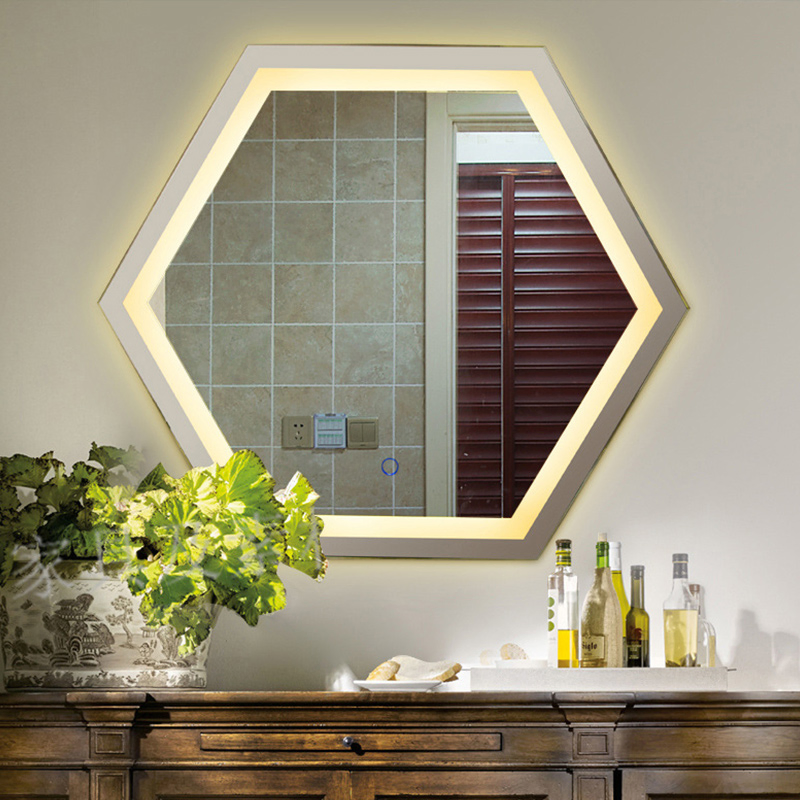 Smart Bathroom Mirror Touch Anti-Fog Hotel Polygon