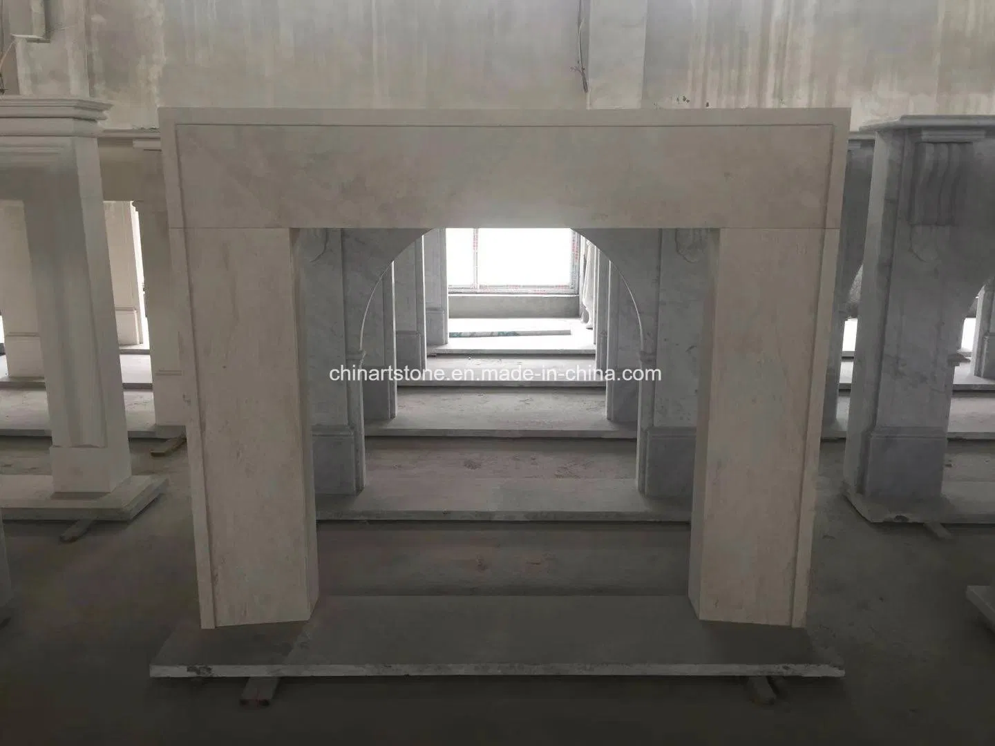 Wholesale Nature Beige and White Marble Fireplace