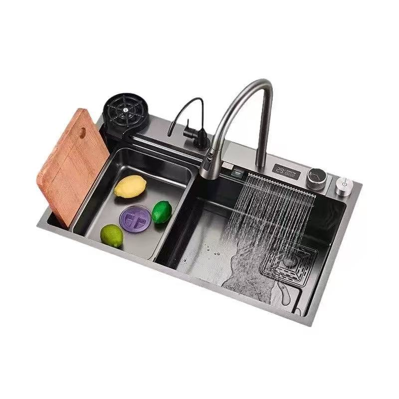 Customization Stainless Steel Kitchen Integrated Ledge and Accessories Sink
