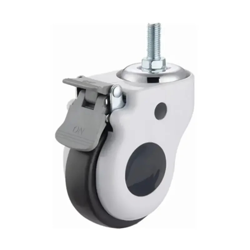 Professional Factory Hospital Equipment 3" 4" 5" Threaded Valve Stem TPR Medical Wear-Resistant Rubber Casters