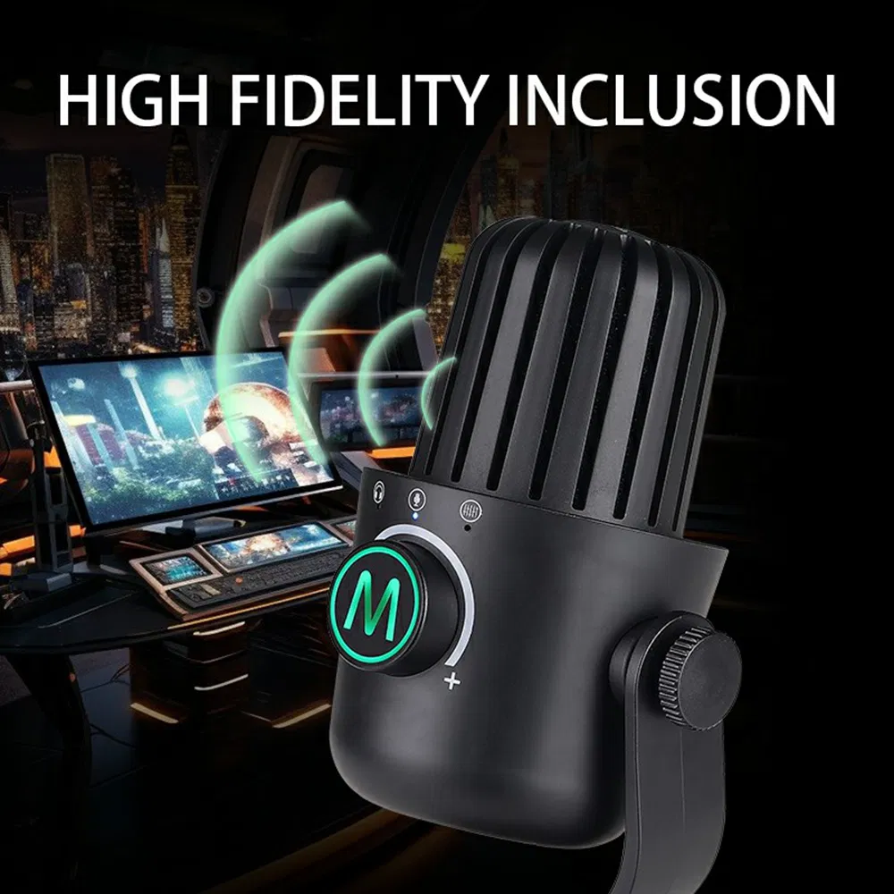 Pdo-20 USB Gaming Microphone Noise Cancellation Condenser Mic for Live Streaming, Recording, PC - White