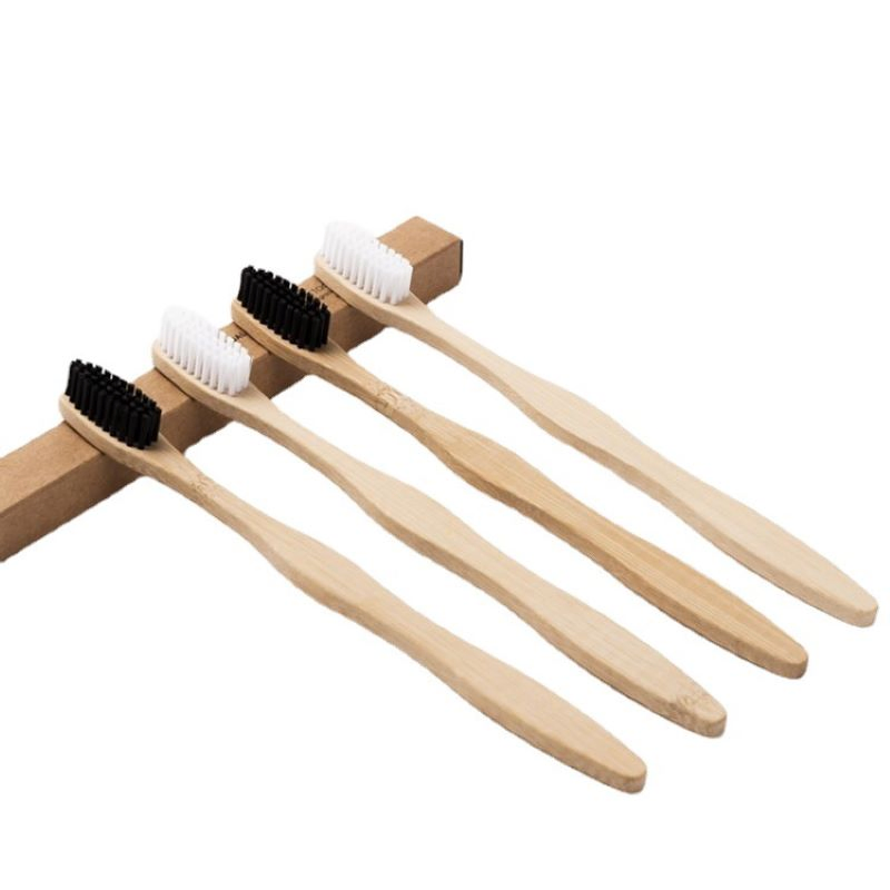 Non Plastic Soft Bristle Woobamboo Natural Bamboo Toothbrush