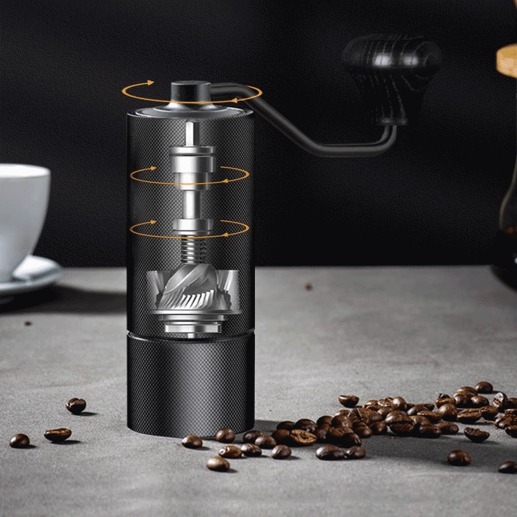 Luxury Grind-Adjustable Wood Handle Grinder Portable Aluminum Alloy Mill Bean Manual Coffee Grinder