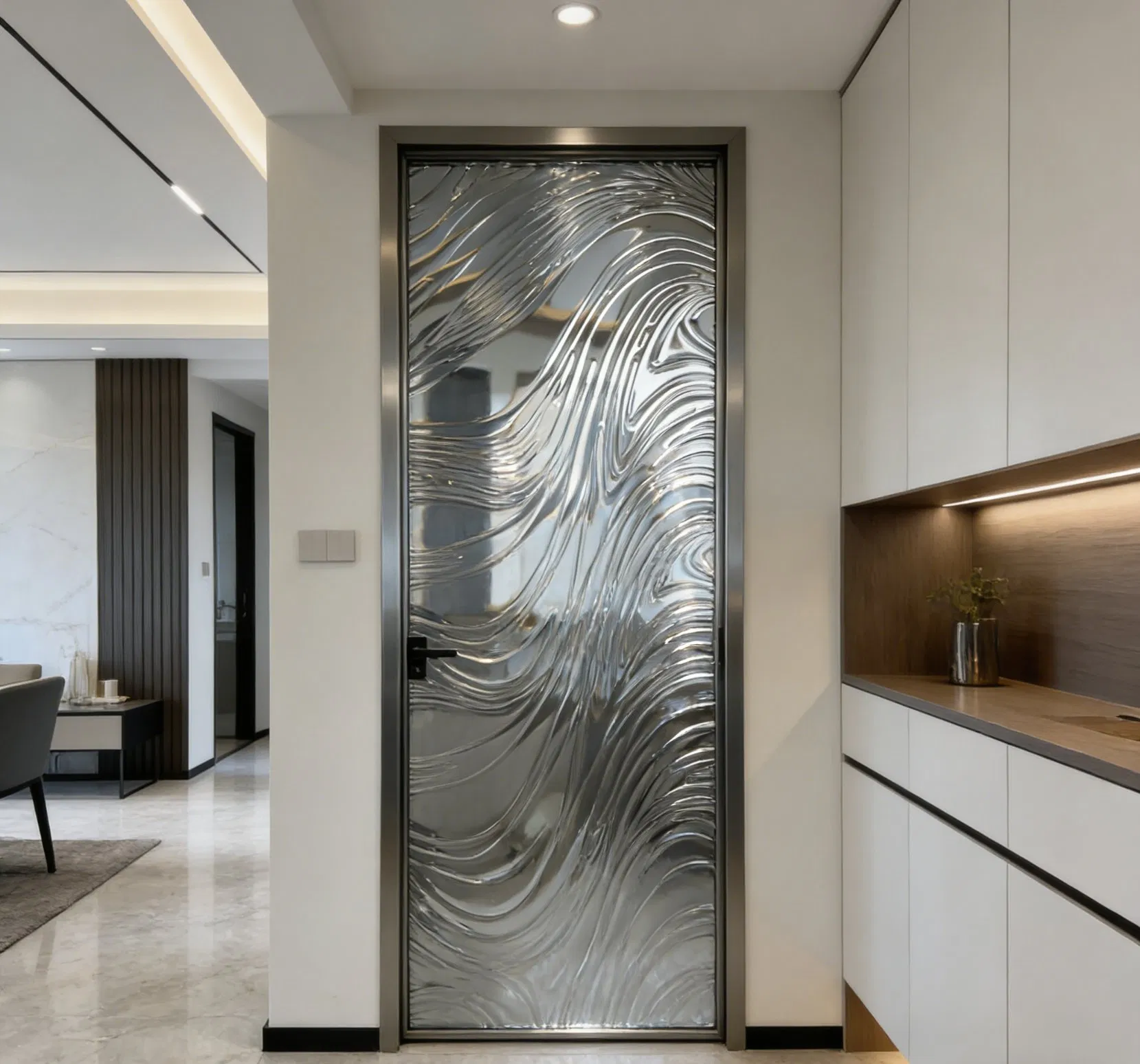 Textured Nashiji Pattern Glass Sheets for Decorative Building Facades