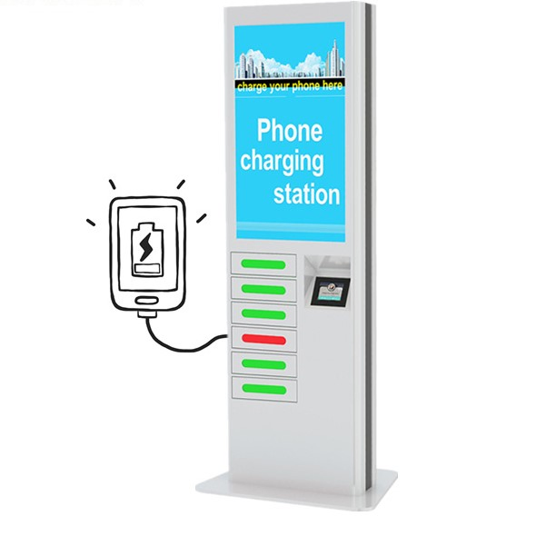 Автоматическая зарядная станция для телефонов с рекламным экраном