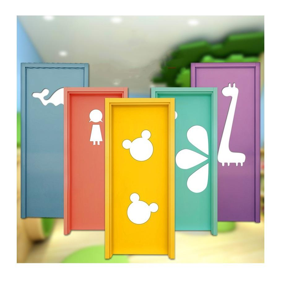 School Glass Wood Door Children Hospital Wooden Entry Room Doors in Foshan
