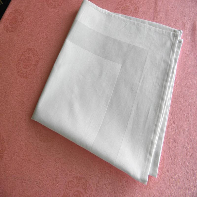Classic White Linen Restaurant-Style Foldable Tablecloth Napkin Polycotton Fabric for Home Airplane Hotels Events Parties