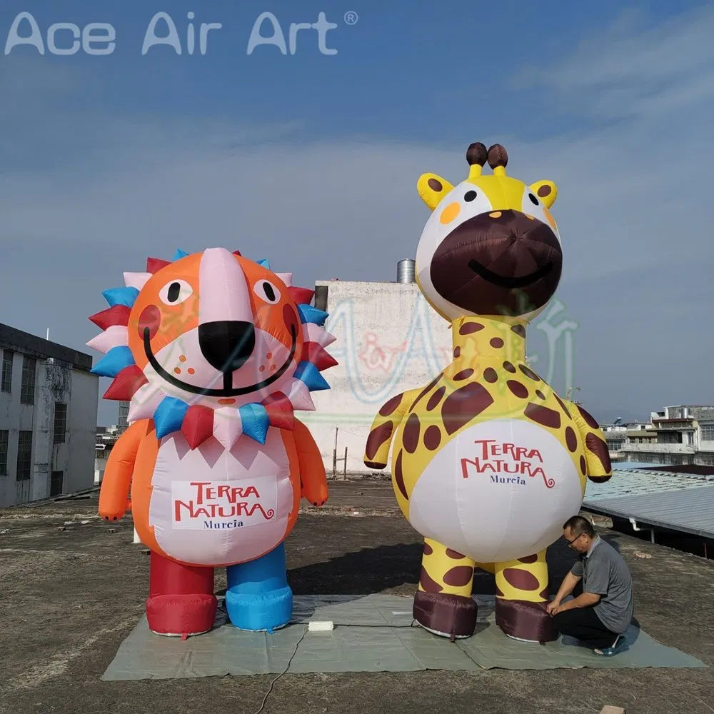 Advertising Inflatable Giraffe Cartoon Characters Mascot for Outdoor Decoration