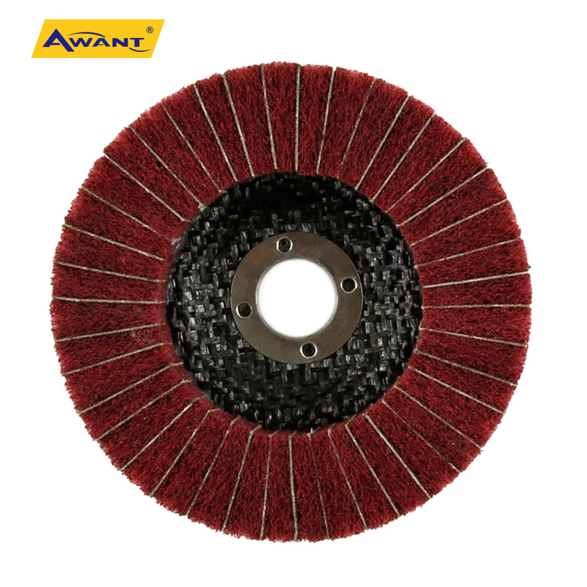 4 Inch Red Effective Abrasive Non Woven Flap Wheel for Metal Wood