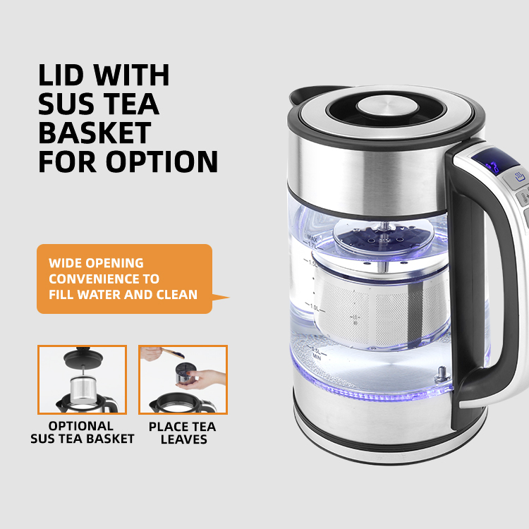 Jewin Kitchen Intelligent Electric Digital Kettle 2200W 1.7L 360 Cordless Jug Kettle