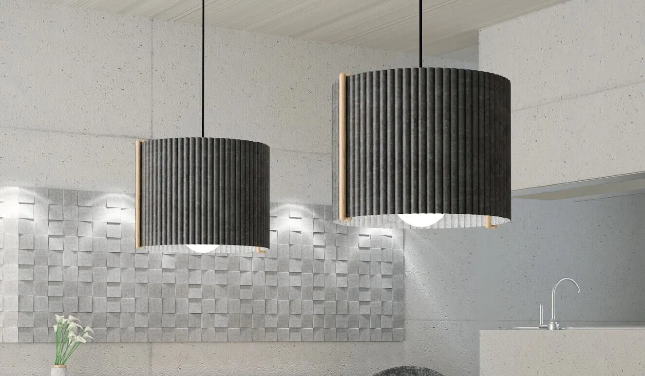 Eco Friendly Bottle Recycled Pet Thermoformed Fabrics Felt Lampshade