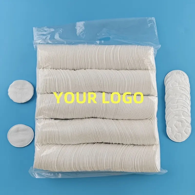Face Makeup Remove Circular Organic Cotton Pad Custom Round Facial Skin Care Pads Cosmetic Tool
