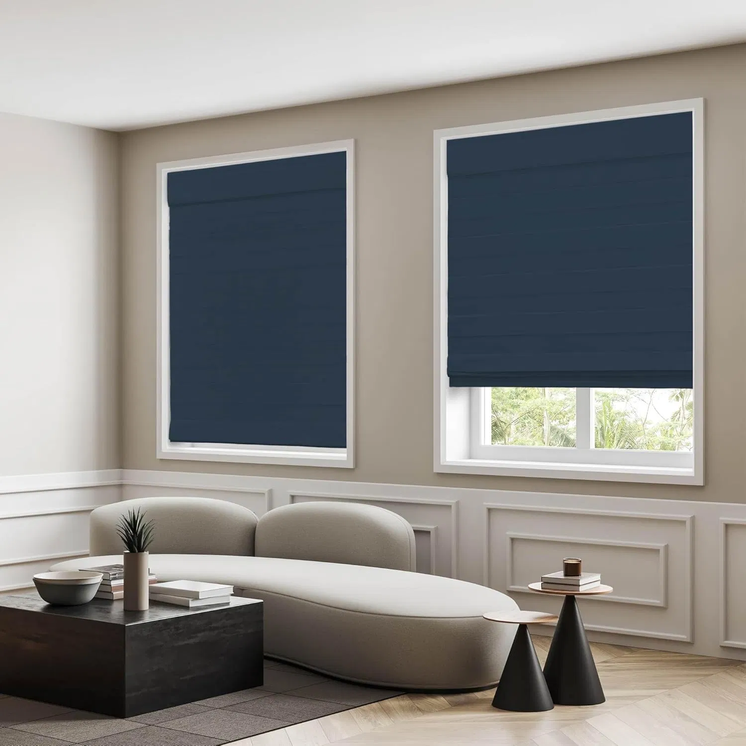 Cordless Room Darkening Classic Roman Shade Roman Blinds