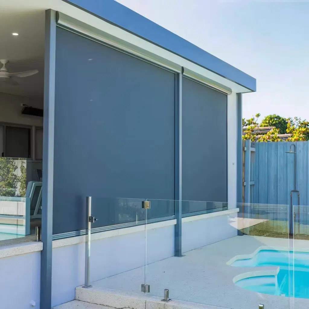 Hot Selling Customized Patio Motorized Roller Zip Screen Blinds for Pergola