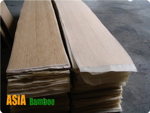 2500X430X0.6mm Caramel Vertical Bamboo Veneer with Paper or Backing Fleece Backing