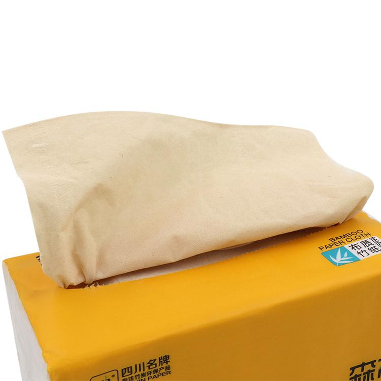 Unbleached Brown Bamboo Pulp Facial Tissue Accept Customization