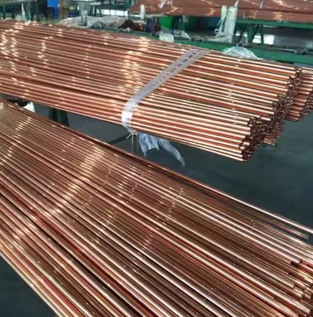 Pure Copper Pipe/Tube. 1m 2m 3m 5m 6m C10100/C10200/C11000/C14500/C14700/C12000/C12200/C19400 Od 10-50mm Thick 1.0-2.5mm Corrosion Resistance/High Pressure