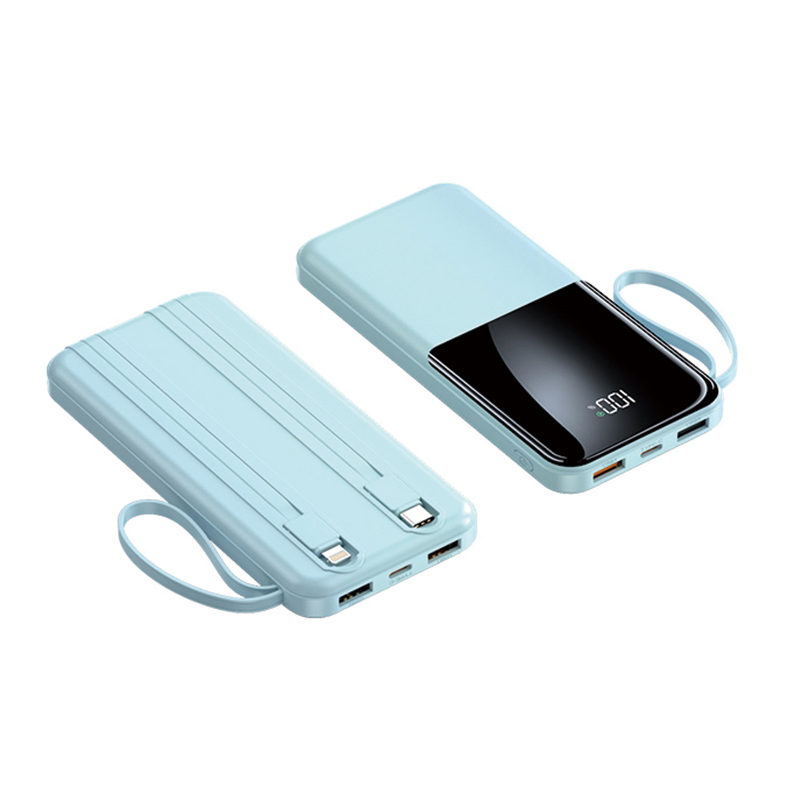 Super Fast Charging 22.5W Mobile Power Bank with Dual Wires Built-in