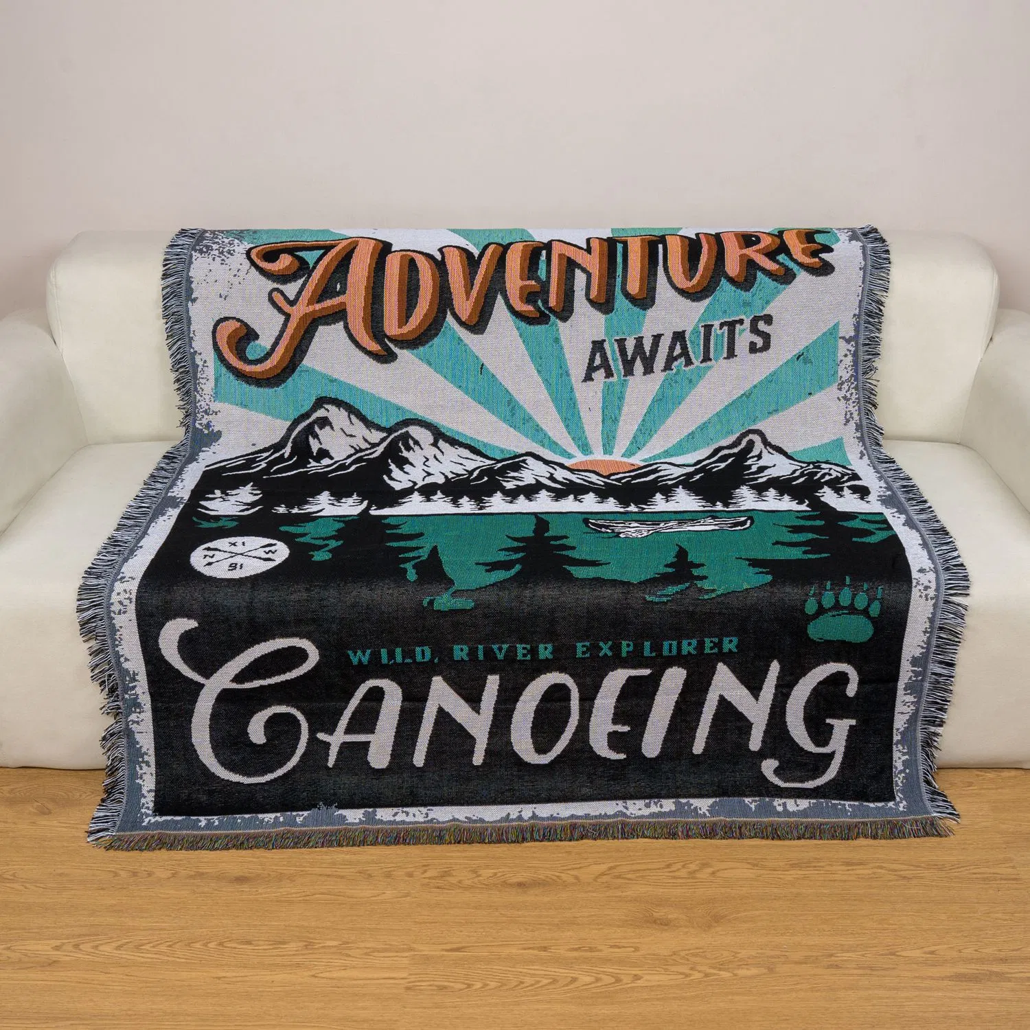 Boho Cotton Throw Blanket Custom Soft Lightweight Blanket for Couch, Bed, Travel, Picnics, Home Decor