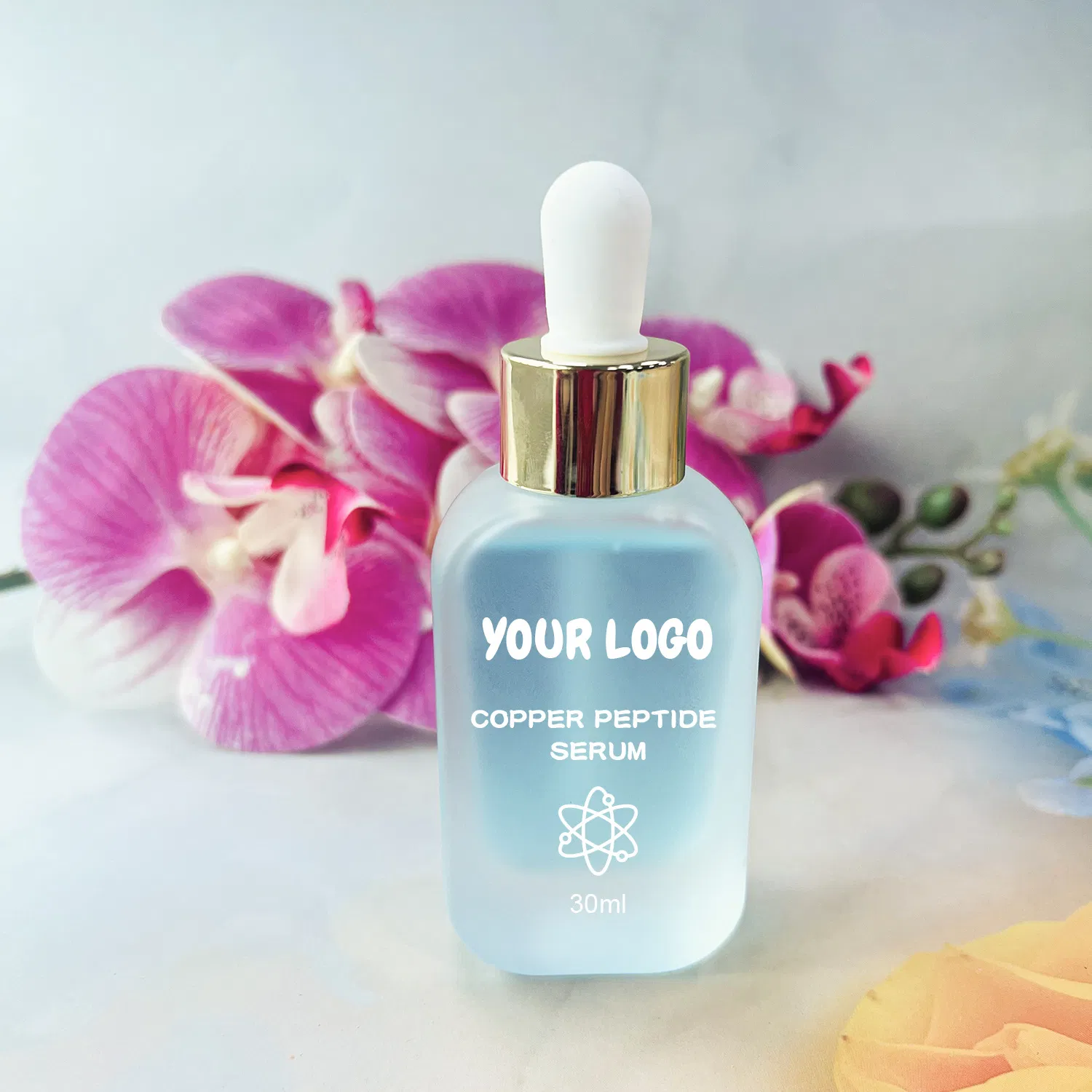 Private Label Copper Peptide Serum for Face Hyaluronic Acid Reduces Fine Lines Wrinkles Plumping Collagen Skin Care Essence