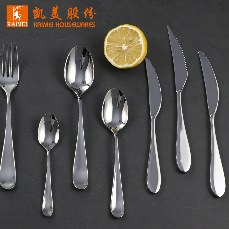 High Quality Stock Hotel Stainless Steel 18/0 18/10 Metal Cutlery Silver Flatware Tableware Set