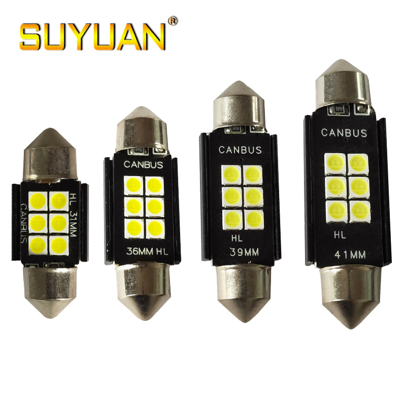 Светодиодная лампа C5W 3030 6SMD для авто, 12V