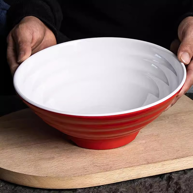 Melamine Plastic Noodle Soup Bowls Round Large Hotel Restaurant Ramen Bowl Custom