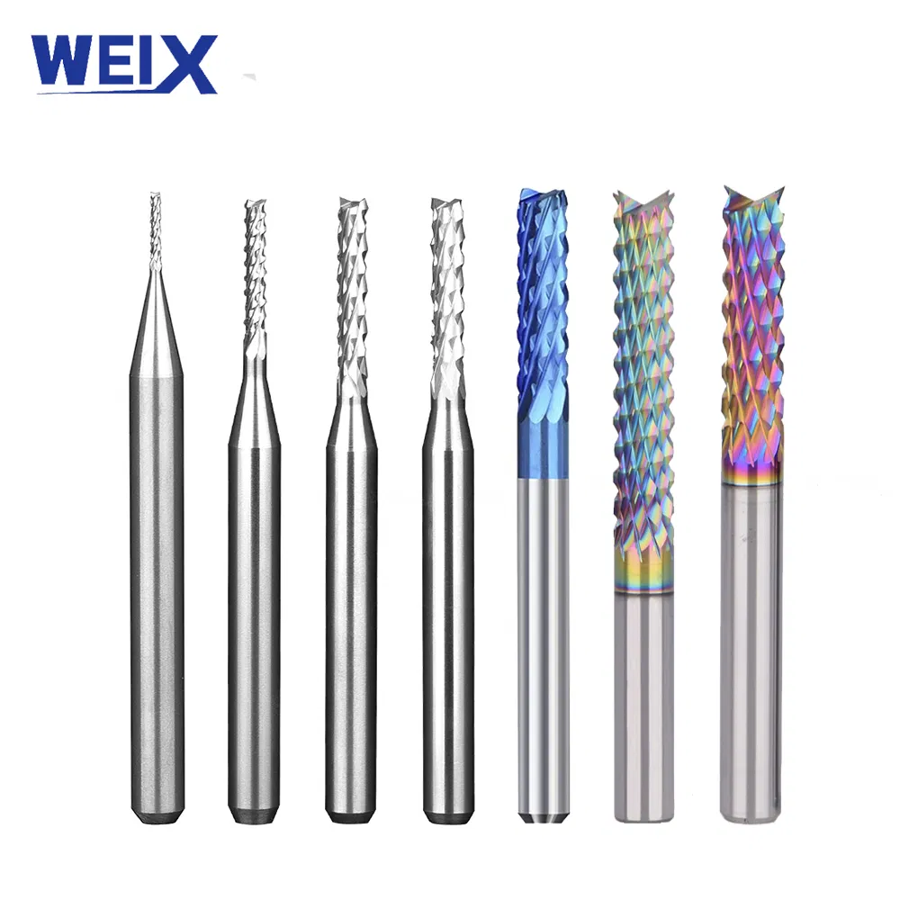 Weix Outlet Price Corn Teeth Milling Cutter Woodworking Rainbow Coating