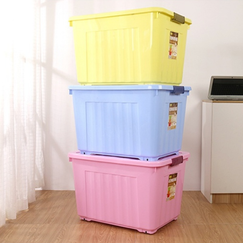 Пластиковый контейнер для хранения с крышкой, 80 л