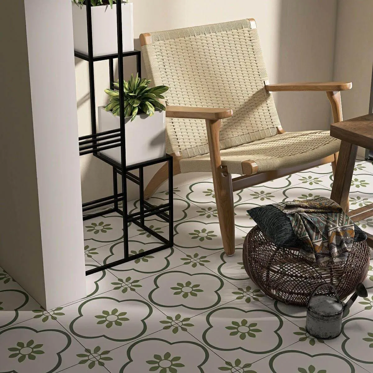 Porcelain Floor Tile for Kitchen, Flowers Pattern Tiles 30X30cm