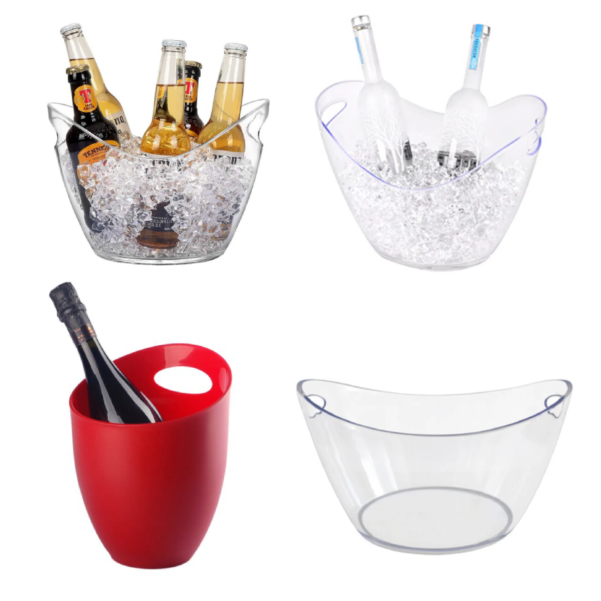 Customized Buckets Cooler Champagne Wine Metal Plastic Ice Bucket Beer Bucket