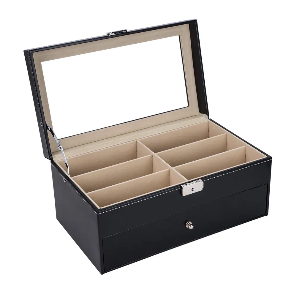 Sunglasses Storage Display Box Leather Organizer Glasses Cases Eyeglass Holders