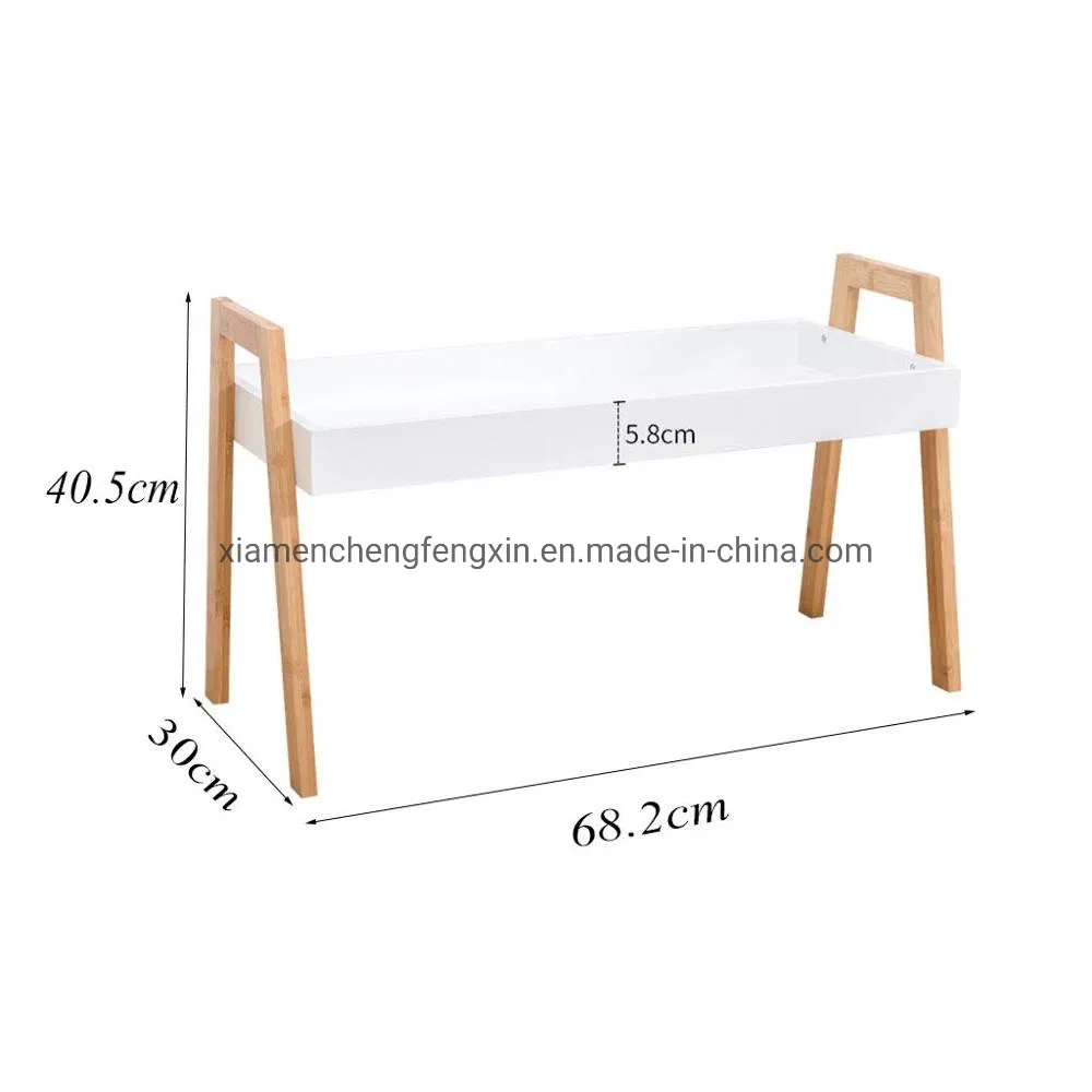 Elegant Bamboo Plant Stand with Rectangular Tray for Home Decor