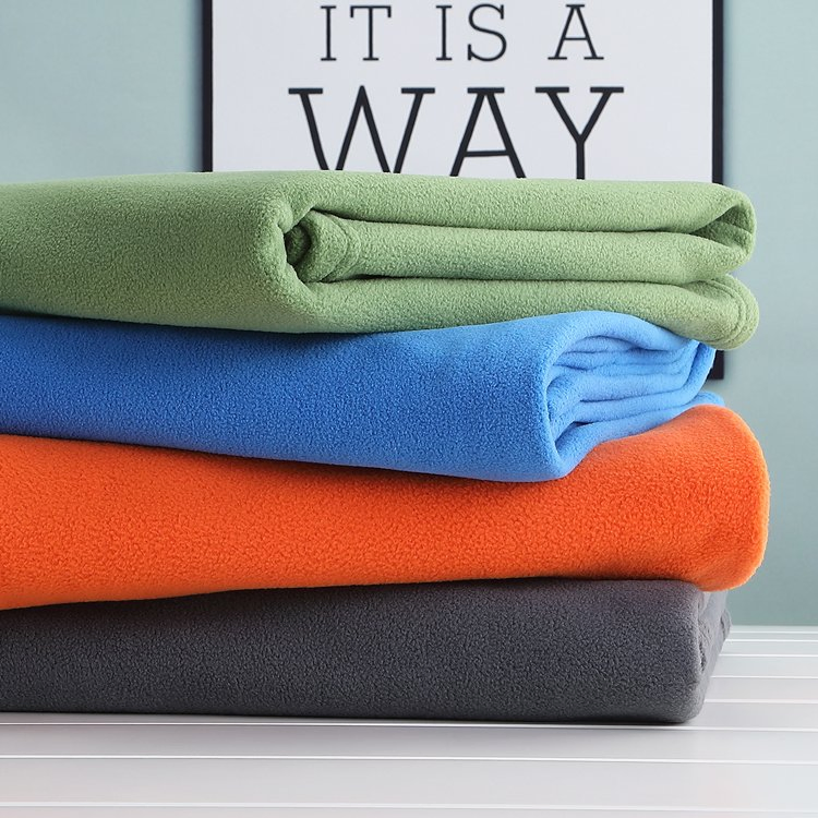 Wholesale Customized Solid Color Polar Fleece Travel Two Side Blanket