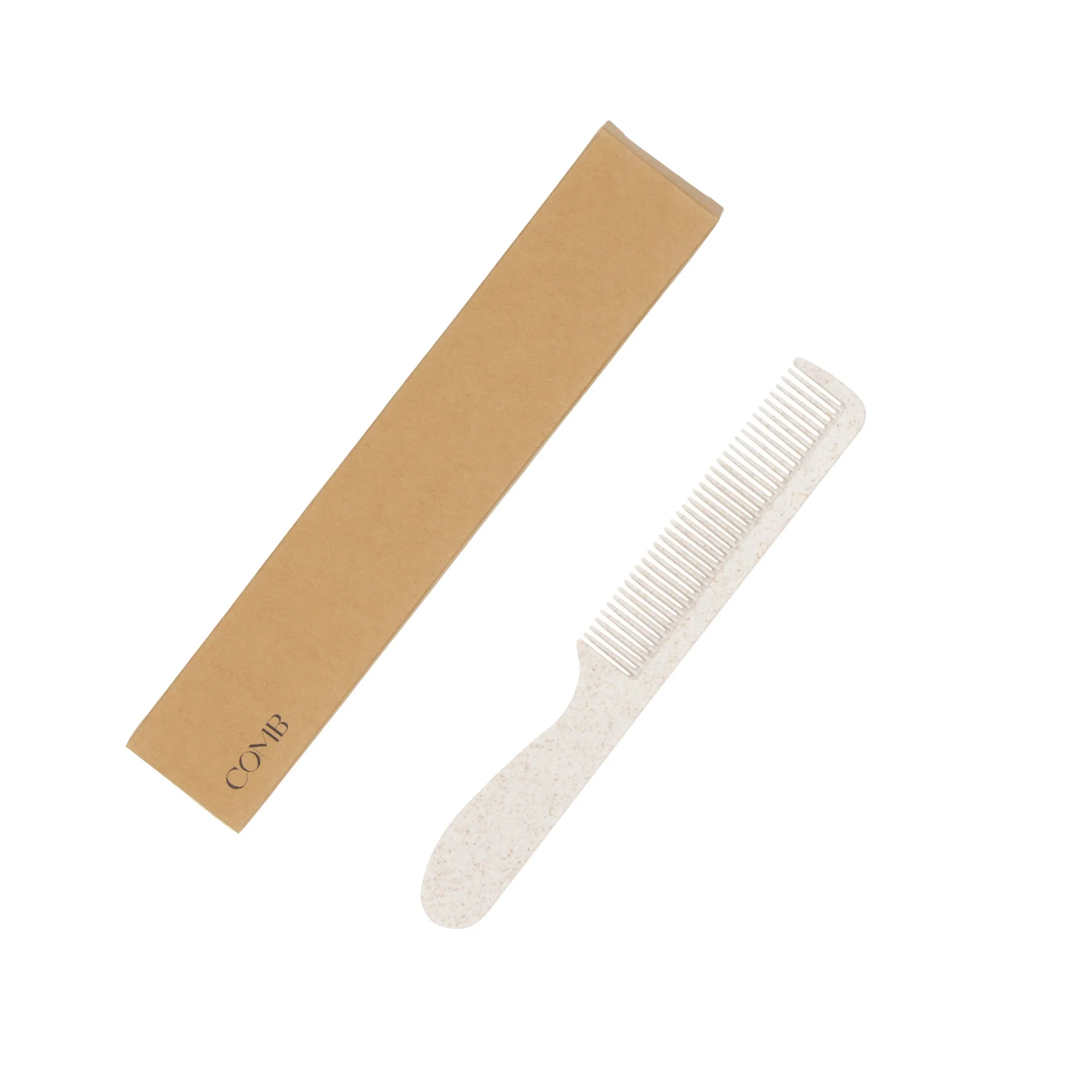 Disposable Wheat Straw Comb in Kraft Paper Box for Guest Room