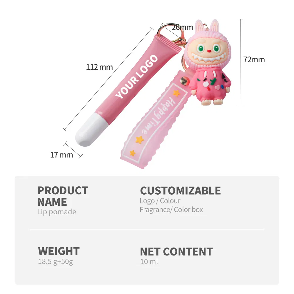 Custom Makeup Vegan Lip Balm Oil Hydrating Lip Gloss Fruit Flavor Peptide Lip Tint