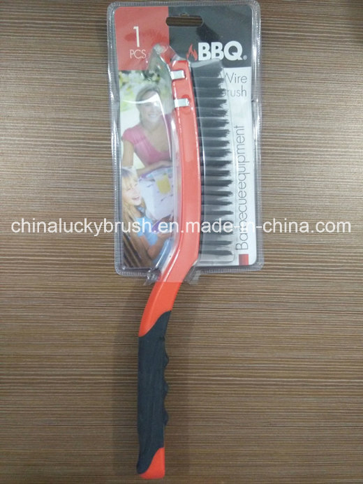 Double Colour Plastic Handle Steel Wire Barbecue Brush (YY-502)