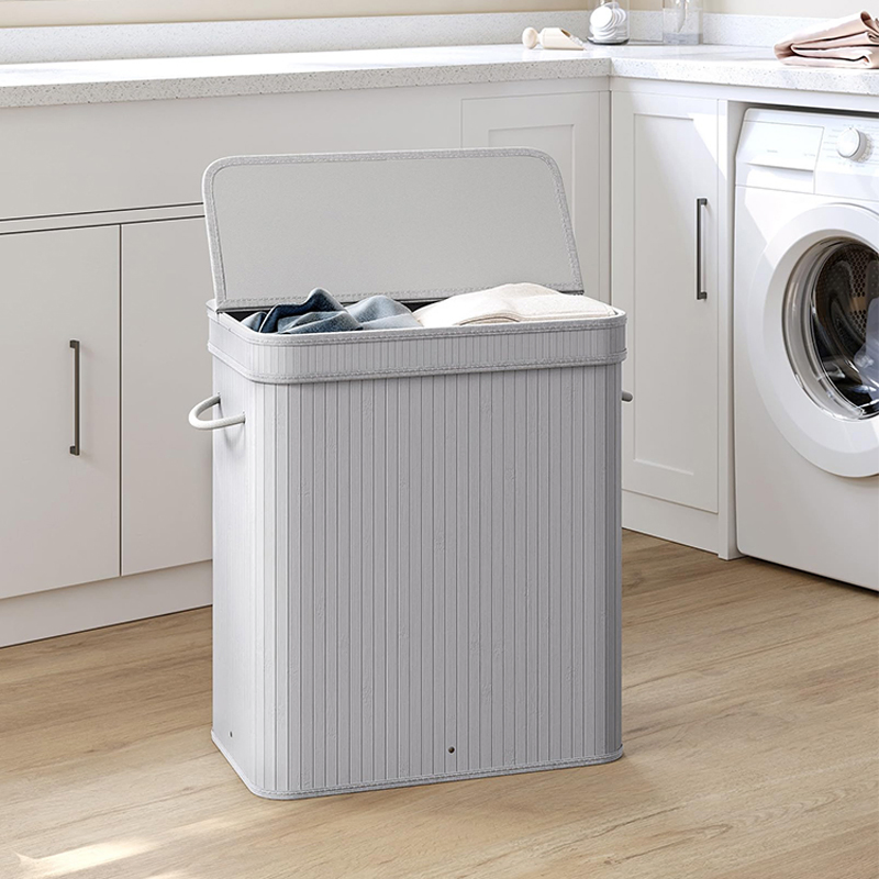 Colorful Unique Wholesale Laundry Bags Bamboo Foldable Hand Made Round Nature Bamboo Basket