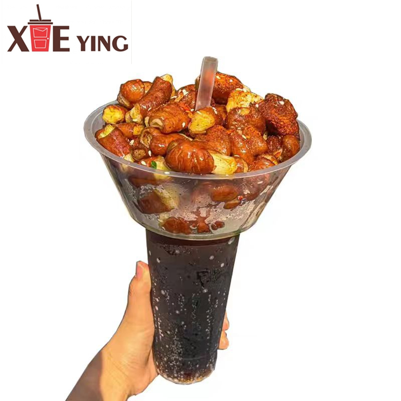Чашка для снэков с крышкой, 16 oz, пластик PET
