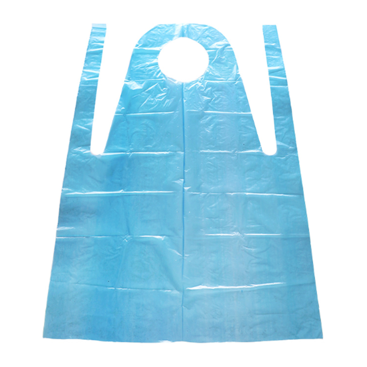 Blue and White Disposable PE Aprons Cleaning Aprons