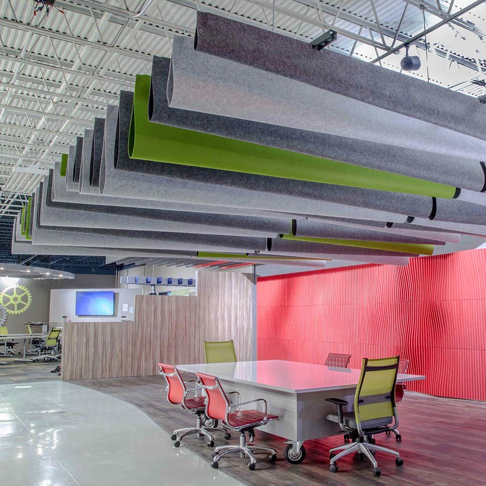 Fireproof Polyester Acoustic Baffle Ceiling Panels for Office Spaces