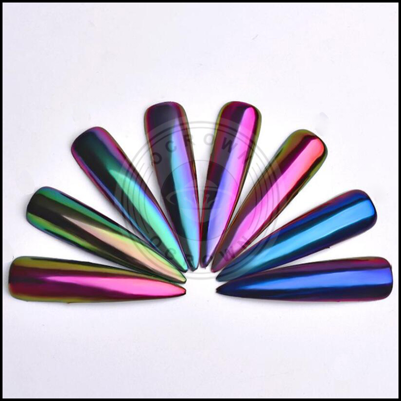 Neon Mermaid Nail Glitter Powder Unicorn Mirror Manicure Chrome Pigment