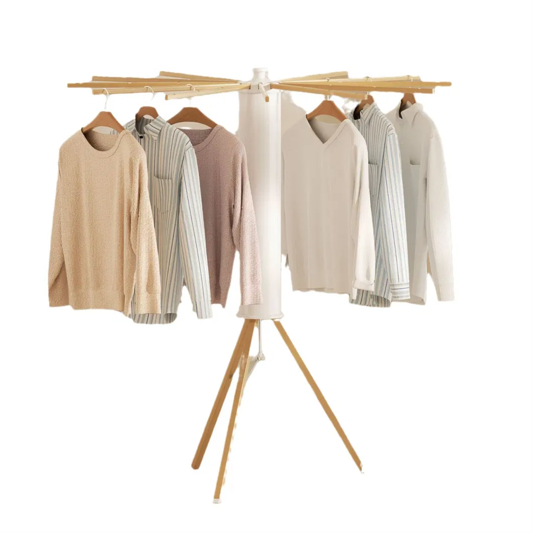 Floor Foldable Balcony Bedroom Household Solid Wood Invisible Octopus Drying Racks