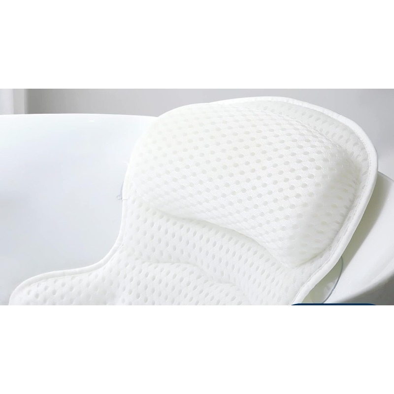 Factory Direct Sales 4D-Mesh Soft Fabric Non-Slip Bottom Suction Cup Bathtub Pillow