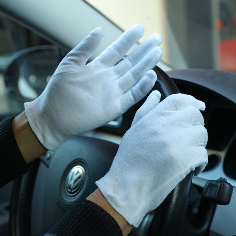 DDsafety 20+Years Direct Factory High Quality Ceremonial Uniform Parade White Tuxedo Cotton Hand Gloves with Elastic Cuff